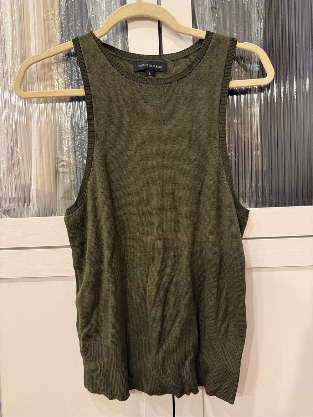 Banana Republic Olive Tank Knit Shell